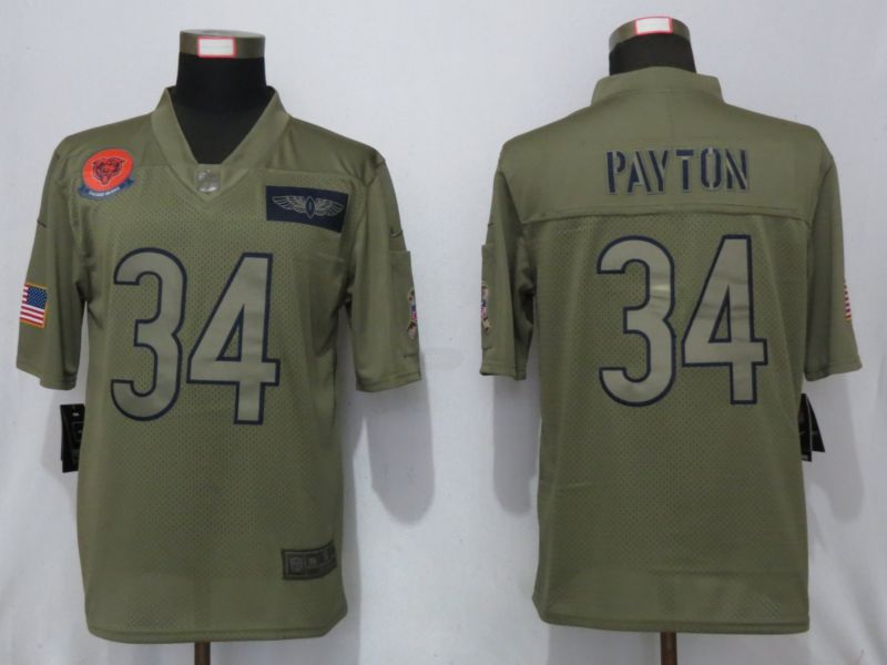 Men Chicago Bears #34 Payton Nike Camo 2019 Salute to Service Limited NFL Jerseys